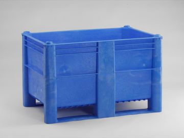 Caja-palet higiénicas 1200x800x740 mm520 L cerrada 2 patines azul