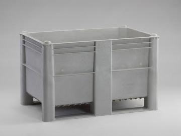 Caja-palet higiénicas 1200x800x740 mm520 L cerrada 2 patines gris