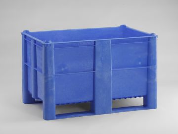 Caja-palet higiénicas 1200x800x740 mm520 L cerrada 2 patines azul