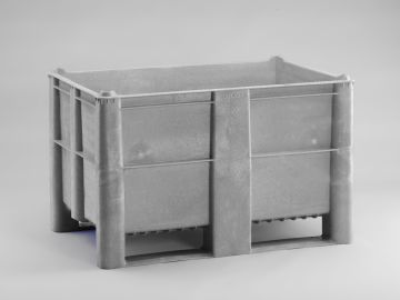 Caja-palet higiénicas 1200x800x740 mm520 L cerrada 2 patines gris