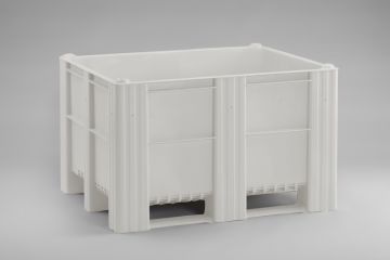 Caja-palet 1200x1000x760 mm630 L cerrada 3 patines blanco