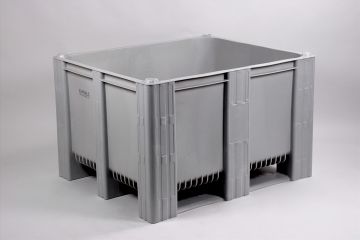 Caja-palet 1200x1000x760 mm630 L cerrada 3 patines gris