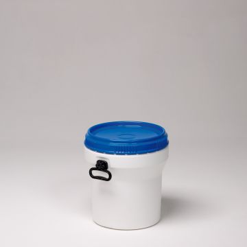 Bidón empilable 30 L ø 374 mm altura 408 mm blanco c tapa azul