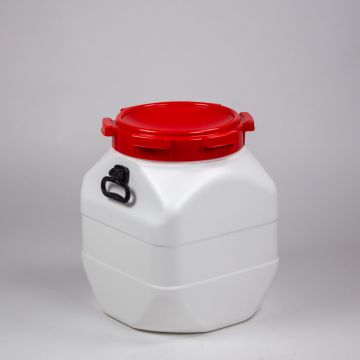 Bidón paredes rectas 50 L 380x380x476 mm branco con pegas