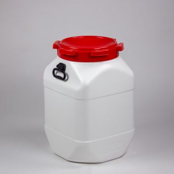 Bidón paredes rectas 66 L 380x380x594 mm branco con pegas