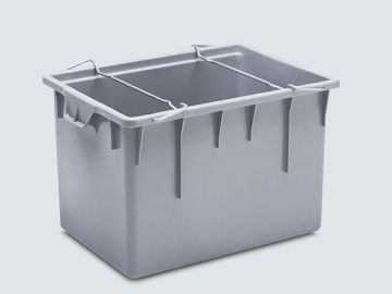 Caja encajable 180 L, 800x600x500 mm cerradas sin tapa gris claro