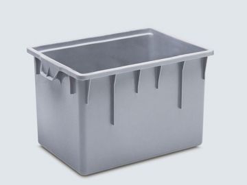 Caja 180 L, 800x600x500 mm cerradas sin tapa gris claro
