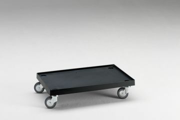 Plataforma rodante 600x400mm fondo cerrado en ABS negro 4 ruedas