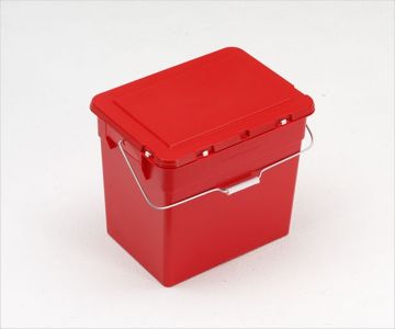 Caja ecológica 30 L 400x310x360 mm c tapa asa en acero rojo