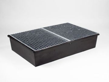Cubeta de retención 220 L 1200x800x250 mm c rejilla negro