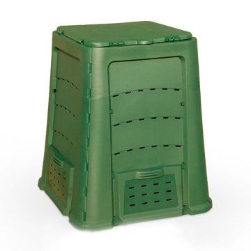 Compostador Plus Express 400 L c tapa c bisagras sin base verde