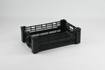 Caja de plastico agrícola 600x400x190 mm, negro