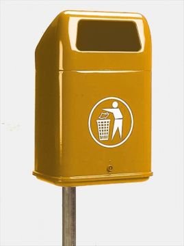 City waste bin 60 liter fireproof orange