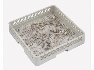 Cesta para cubiertos 500x500x100 mm enrejado gris