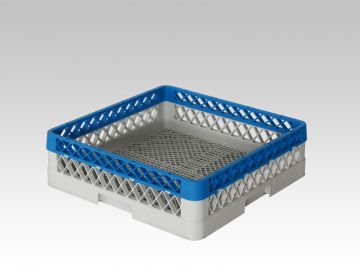 Cesta para cubiertos 500x500x140 mm enrejado gris/azul