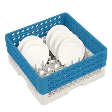 Cesta perforada 500x500x220 mm p lavado c 3 extension gris/azul