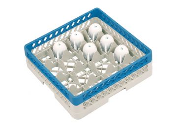 Cesta perforada 500x500x140 mm p vasos c 16 compartimentos