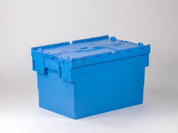 Caja distribución apilable 63 L 600x400x365 mm azul c tapa azul