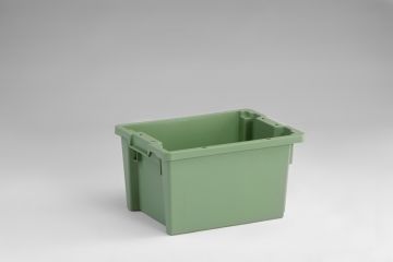 Caja plástico encajable 400x300x220 m 18 L verde