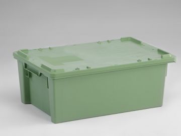 Tapa suelta para caja de plástico  600x400 mm verde con ganchos