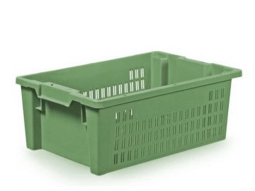 Stack-/nestable bin 600x400x220 mm perforated green