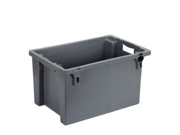 Caja apilable 600x400x300 mm 50 L cerrada gris