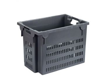 Caja apilable 600x400x400 mm 65 L perforada gris