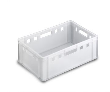 Caja Euronorma para carne E2 apilable 35 l., 600x400x125 mm, blanco