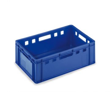 Caja Euronorma para carne E2 apilable 35 l., 600x400x125 mm, azul