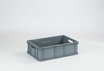 Caja apilable Classic, 600x400x170 mm, 33 L, gris, asas abiertas