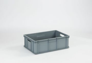 Caja apilable Classic, 600x400x200 mm, 40 L, gris, asas abiertas