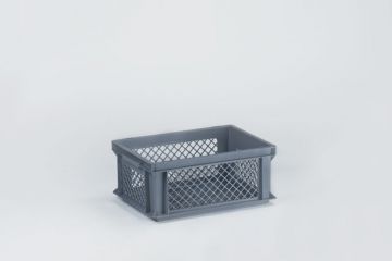 Caja Euronorma apilable Perfobox, 16 L, 400x300x170 mm, perforada, gris
