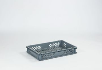 Caja Euronorma apilable Perfobox, 18 L, 600x400x90 mm, perforada, gris