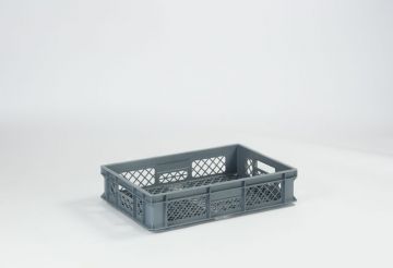 Caja Euronorma apilable Perfobox, 24 L, 600x400x130 mm, perforada, gris