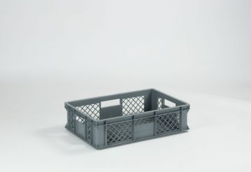 Caja Euronorma apilable Perfobox, 29 L, 600x400x150 mm, perforada, gris