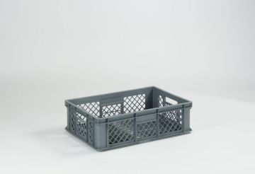 Caja Euronorma apilable Perfobox, 33 L, 600x400x170 mm, perforada, gris