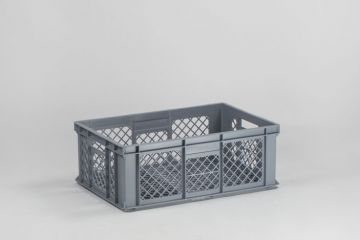Caja Euronorma apilable Perfobox, 43 L, 600x400x220 mm, perforada, gris