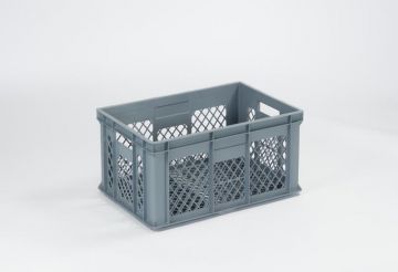 Caja Euronorma apilable Perfobox, 52 L, 600x400x260 mm, perforada, gris