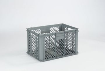 Caja Euronorma apilable Perfobox, 63 L, 600x400x320 mm, perforada, gris
