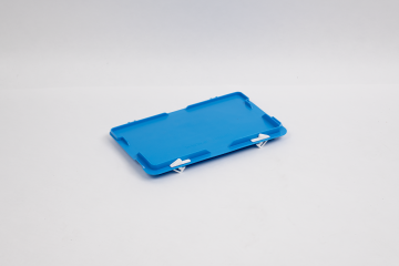 Tapa con bisagras 300x200 mm, con 2 cierres, azul