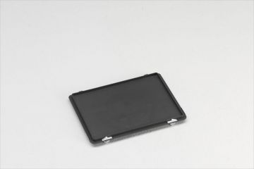 Tapa con bisagras 400x300 mm, con 2 cierres, gris oscuro