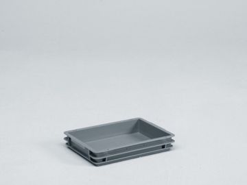 Caja Normbox apilable 9L, 400x300x65 mm, gris Virgin PP