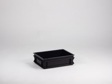 Caja apilable 10 L, 400x300x120 mm, E-line eletrostatica, negro