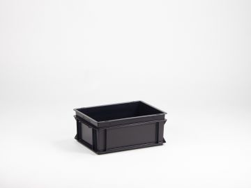Caja apilable 15 L, 400x300x170 mm, ESD, negro