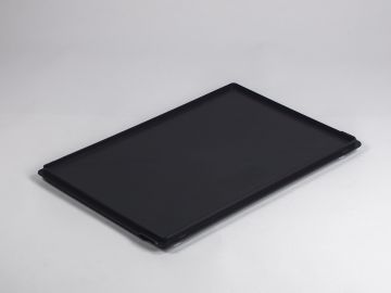 Tapa con bisagras 600x400  mm, sin cierres, ESD, negro