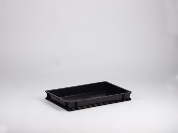 Caja apilable 14 L, 600x400x75 mm, ESD, negro