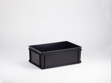 Caja apilable 40 L, 600x400x220 mm, negro, eletrostatica