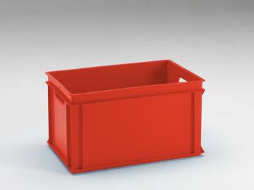 Caja Normbox apilable 60L, 600x400x325 mm, rojo Virgin PP