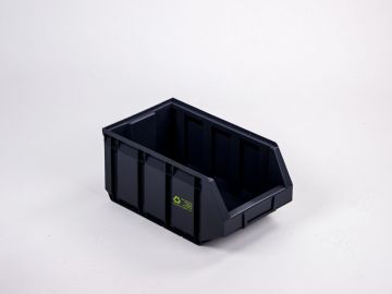 Caja con abertura frontal 12,0 L 345/300x205x164 mm PE-R negro