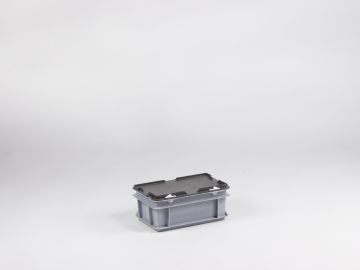 Caja apilable 300x200x130 mm, 5 L con tapa gris
